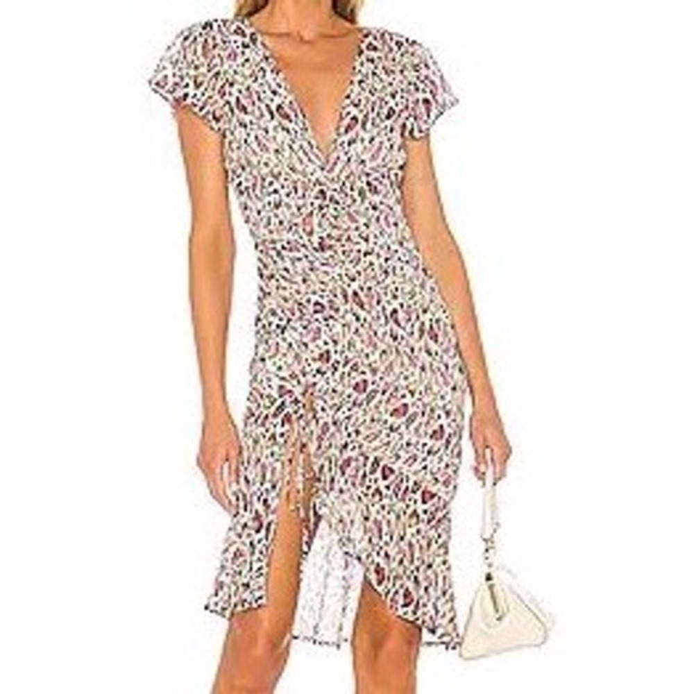 Majorelle Tabitha‎ Ruched Leopard Print Midi Dress - Small